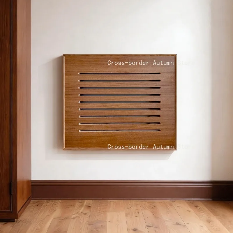 Walnut meter box, decorative painting solid wood antique louver cover, blocking box to hang paintings 45 * 35cm lift up type