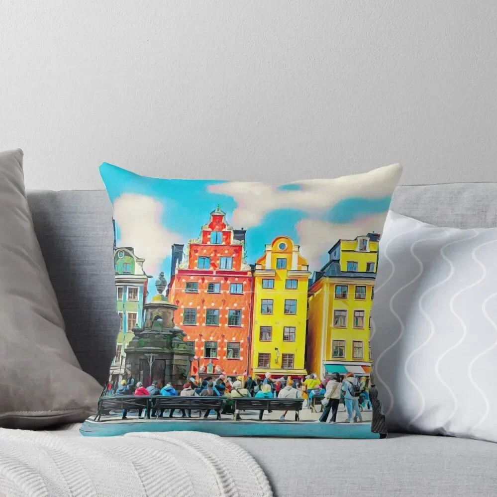 

Stortorget Stockholm Throw Pillow Cushions Cover Pillow Decor Elastic Cover For Sofa Couch Pillows pillow