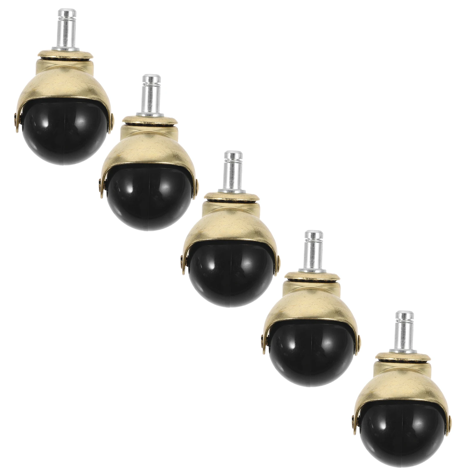 

5pcs Golden Sphere Wheels Vintage Casters for Furniture Office Chair PP Material Hardwood Floors Replacement Caster Gaming Chair