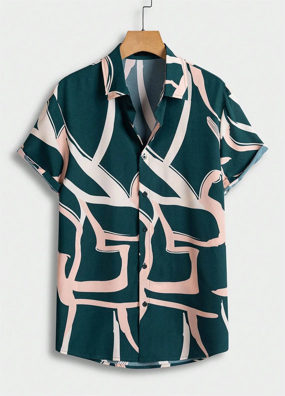 2024 Summer casual shirt, irregular printed buttons lapel shirt, large size XS-6XL high-quality fast delivery