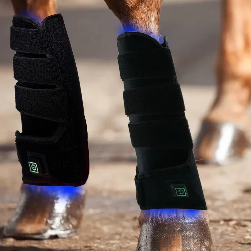 Blue 470nm 660nm 850nm Built in Battery Equine Red Light Therapy Infrared Grow Led Light Therapy Pads for Horse Leg/Boots