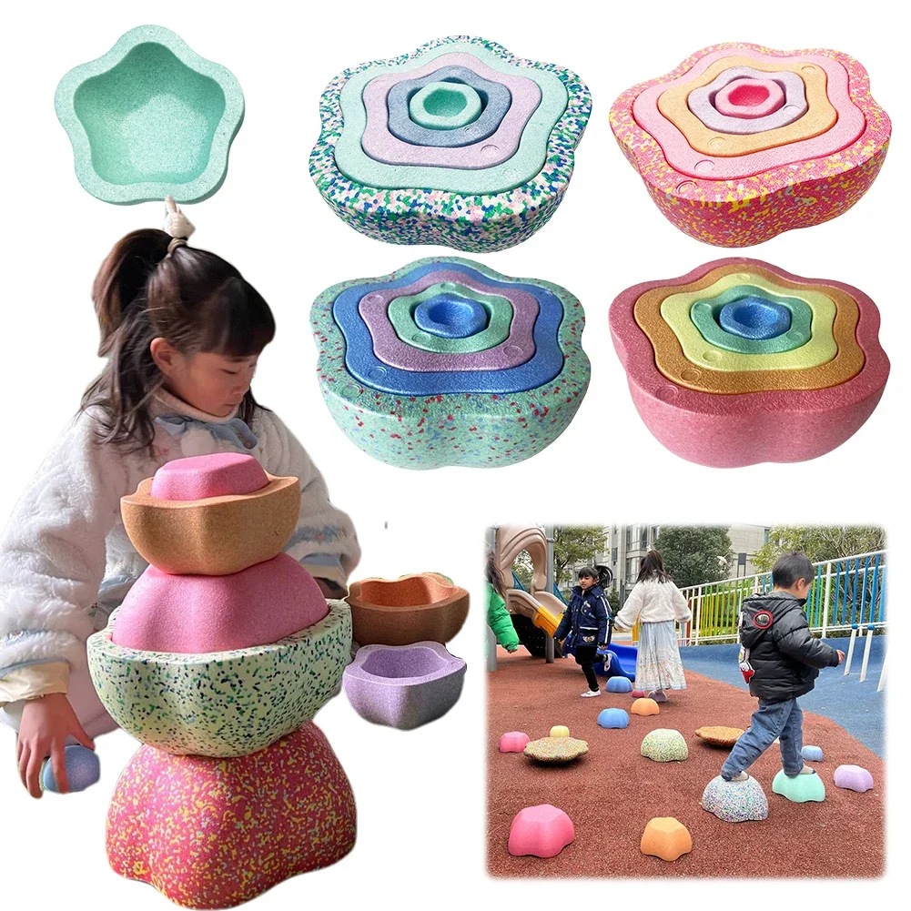 Balance Stepping Rainbow Stone Kinder Sportspielzeug Touch Sensorische Integration Training Taktile Erkennungsausrüstung für Kinderspielzeug
