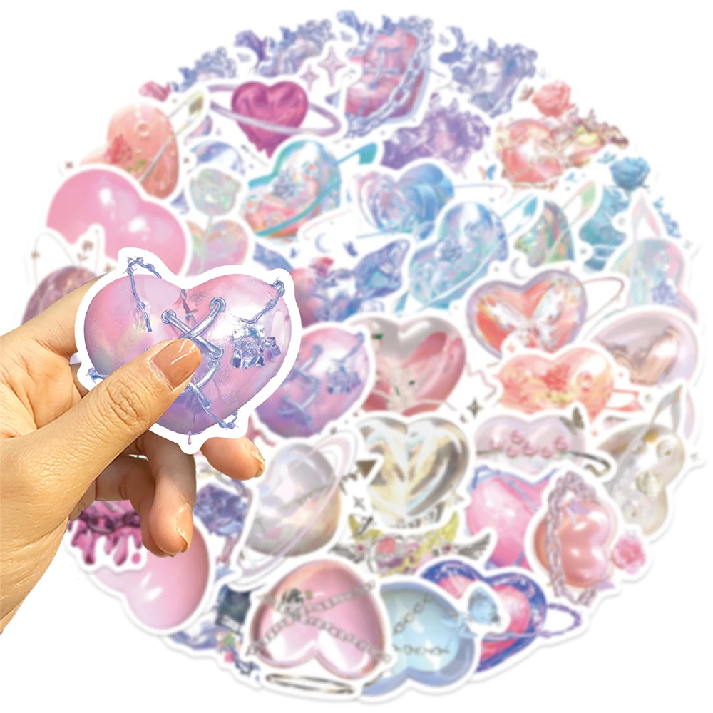 10/30/60 قطعة لطيف الكرتون كريستال الحب الكتابة على الجدران ملصقات Ins نمط لاصقة تزيين حقيبة الكمبيوتر المحمول الهاتف الغيتار الشارات التعبئة