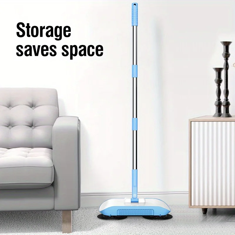 3-in-1 Walk-Behind Sweeper With Long Handle, Multifunctional Broom And Mop For Easy Cleaning, Suitable For All Hard Floors