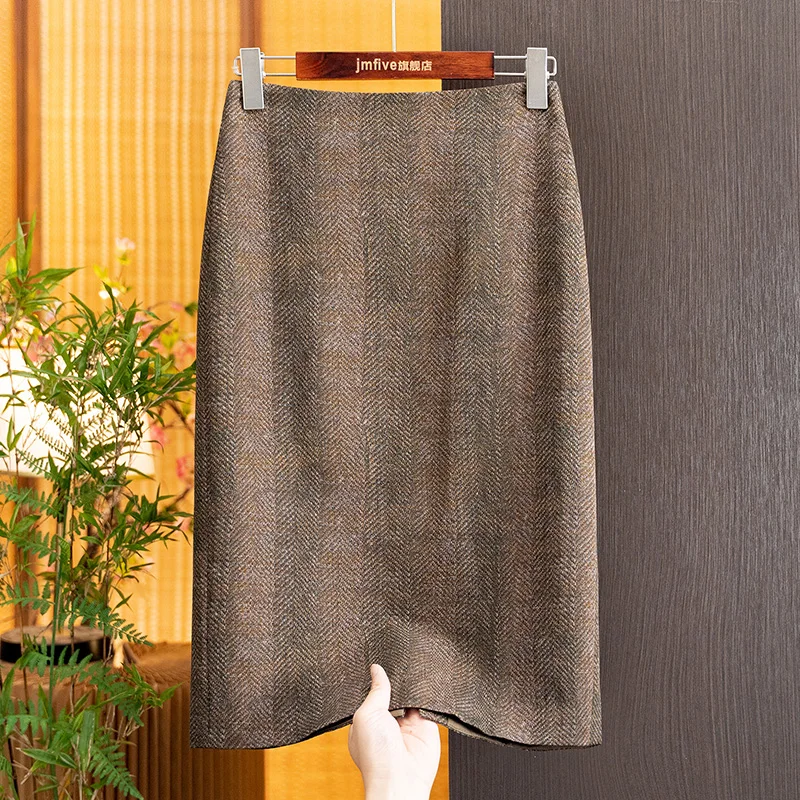 New Chinese-Style Elegant and Fashionable Straight Skirt for Women, 2026 Autumn New Product, National Style High-Waisted Slimming Mid-Length Skirt