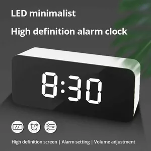 1PC White LED Firror Bàn đồng hồ Snooze Hiển thị Giờ của Đèn Night Light Desktop USB Awaller Trang trí nhà 8 Đồng hồ bán hàng chính màu trắng - №7