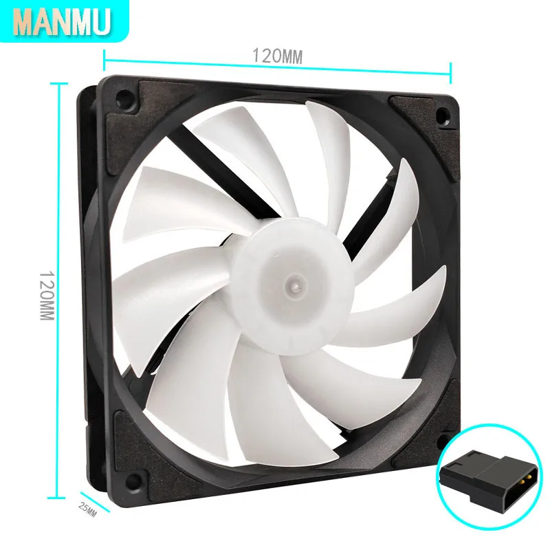 Manmu Fetival Pormotion 120mm Computer Fan Rainbow RGB 4pin/ High Cooling Performance Gaming PC Fan