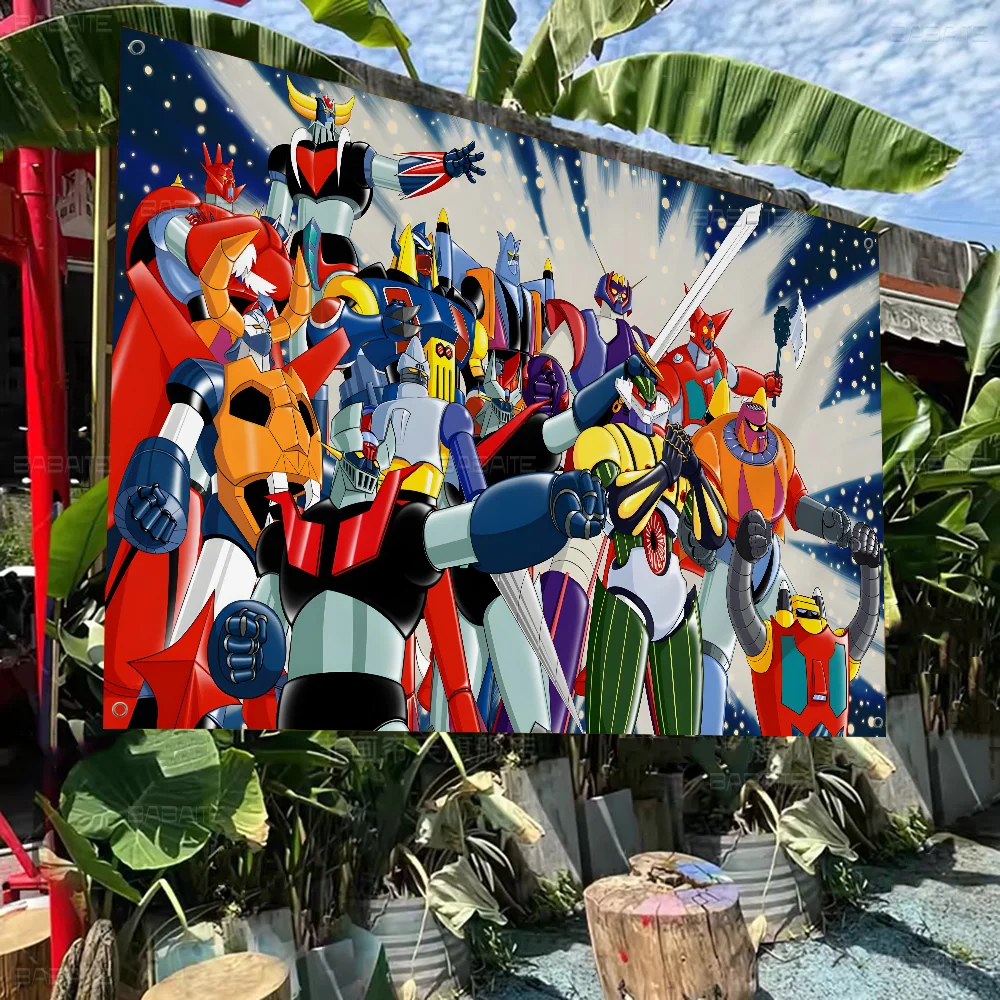 UFO ROBO GRENDIZER GOLDORAK Cartoon Flag Art Science Fiction Room Home Decor Wall Hanging Home Decor Banner