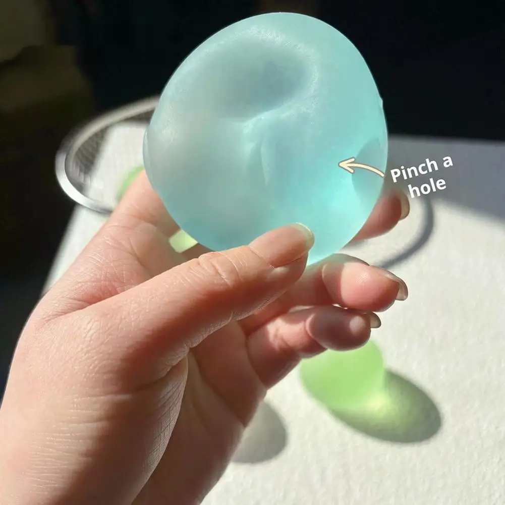 Juguetes Blandos de Maltosa Azul, Simulación de Maltosa Transparente, de Rebote Lento, Antiestrés, Sensoriales, para Aliviar el Estrés