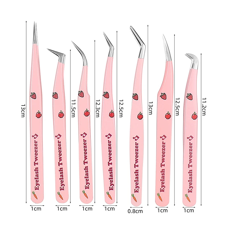 Eyelash Tweezers Extension Clip Stainless Steel Anti-Static Superhard High Precision Tweezers Fiber Tips Makeup Tools