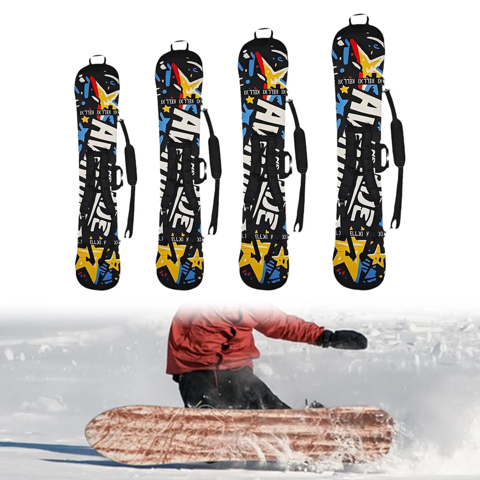 Torba na snowboard Pokrowiec na deskę snowboardową Akcesoria snowboardowe Miękki neoprenowy pokrowiec z wiązaniem Otwarta ochrona snowboardowa