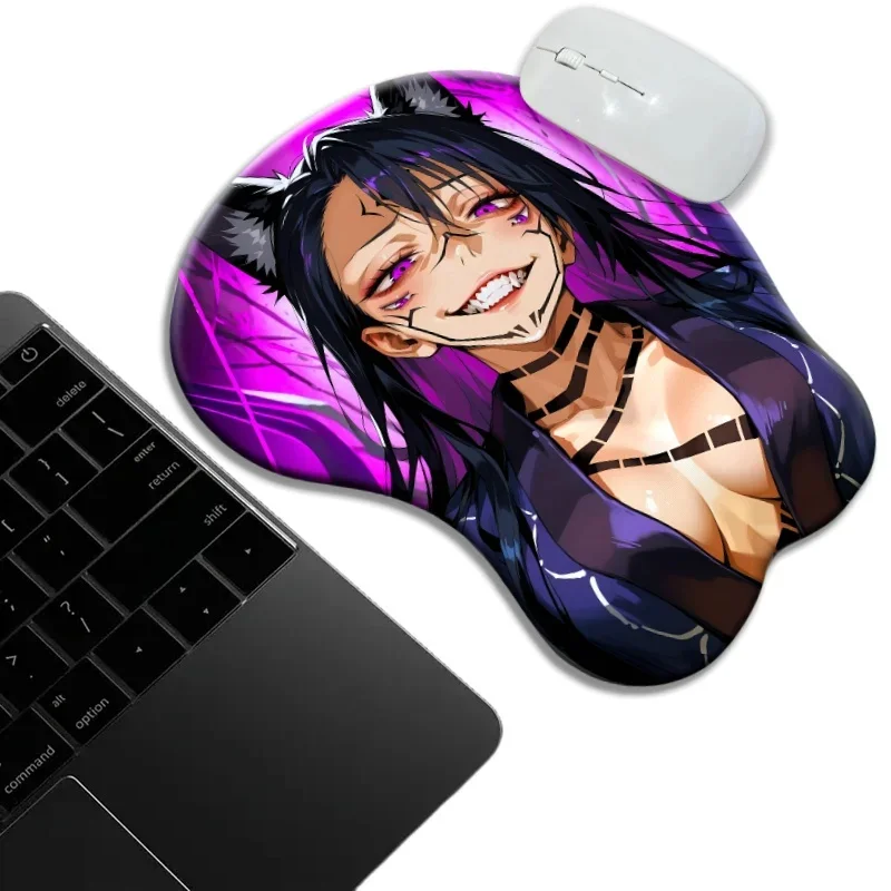 

Japanese Anime femininity 3D Silicone Wrist Rest Mouse Pad Ergonomic Purple cat ear girl