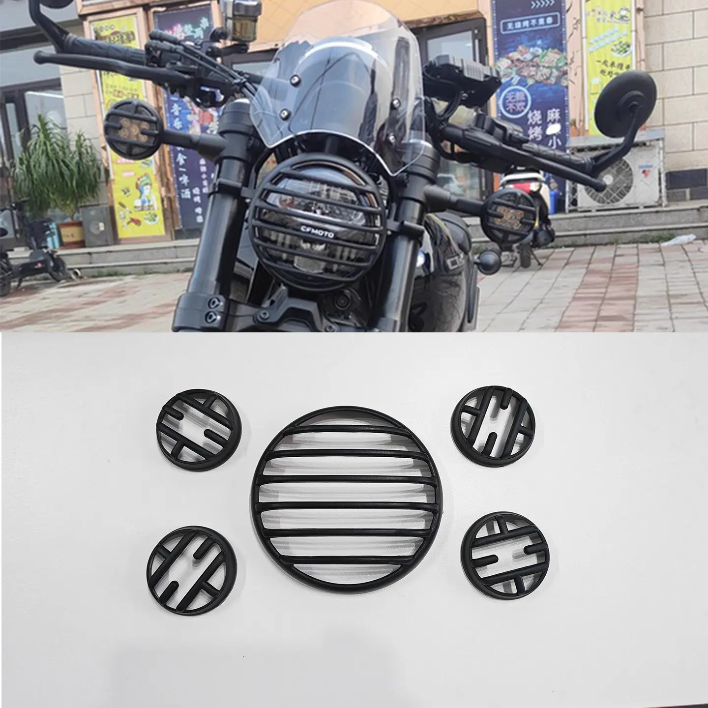 

fit CFMOTO 250CLC 450CLC Improved front lamp cover rear lamp cover turn signal cover and front lamp protection coverThe