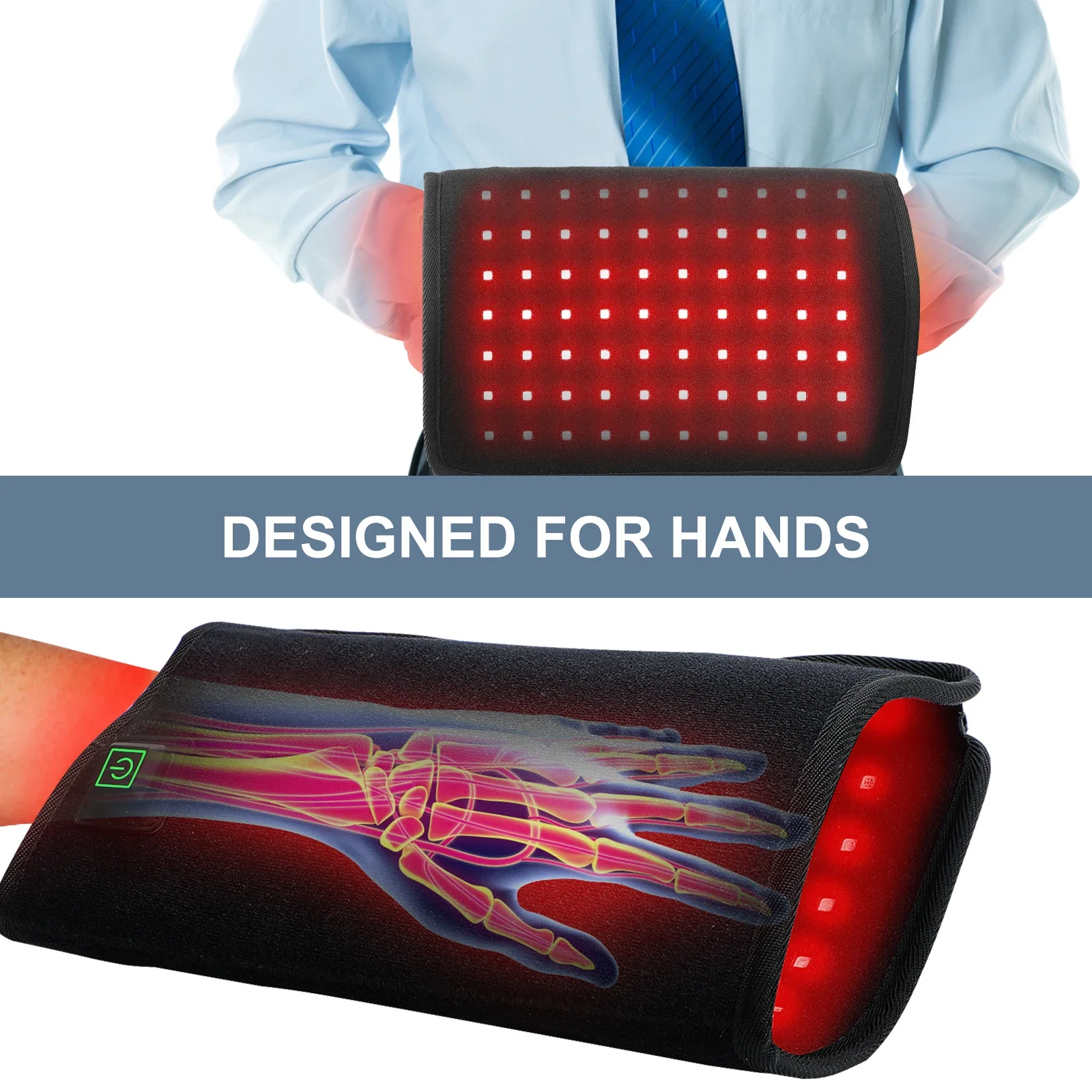 Handheld Portable 660nm Infrared Therapy Devices Led for Hand Wrist Fingers Pain Relief Near Infrared LED 880 Nm Infrared Wrap