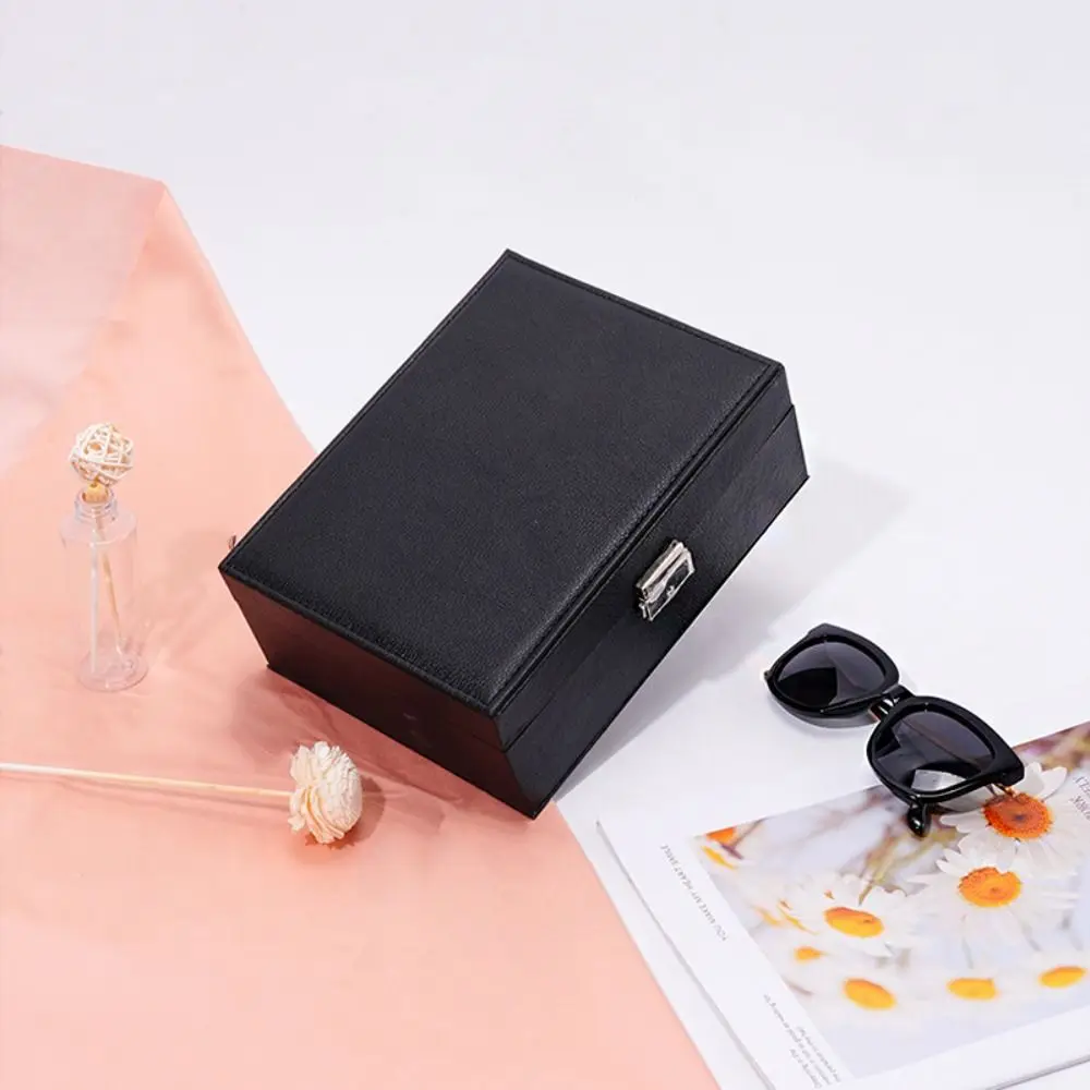 

Large Capacity Pu Leather Jewelry Box Double Layer Detachable Jewelry Organizer Subzone Ring Earrings Jewelry Display Holder
