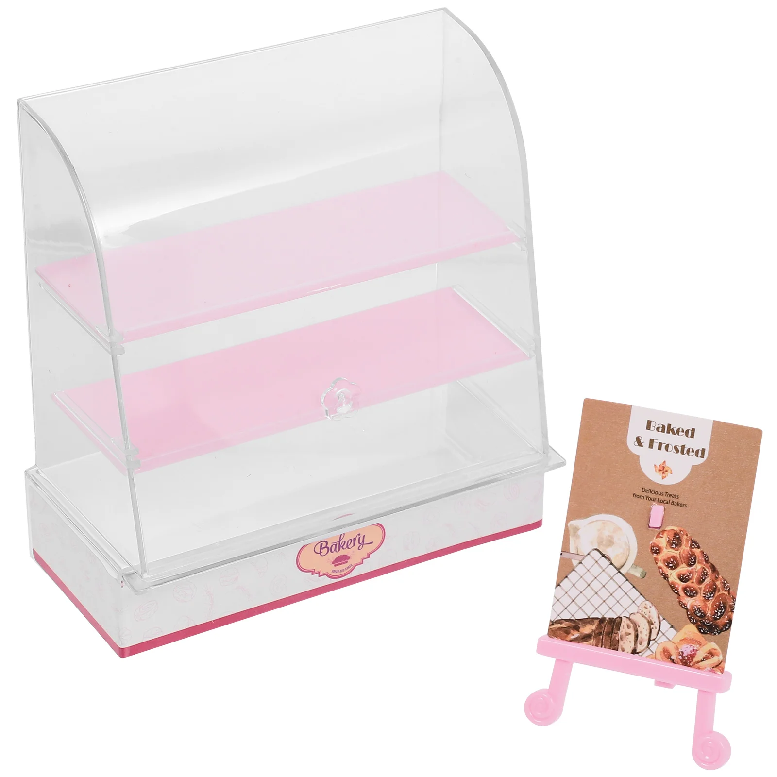 Miniature Cake Cabinet Child Toy House Bread Abs Dollhouse Bakery Case Dessert