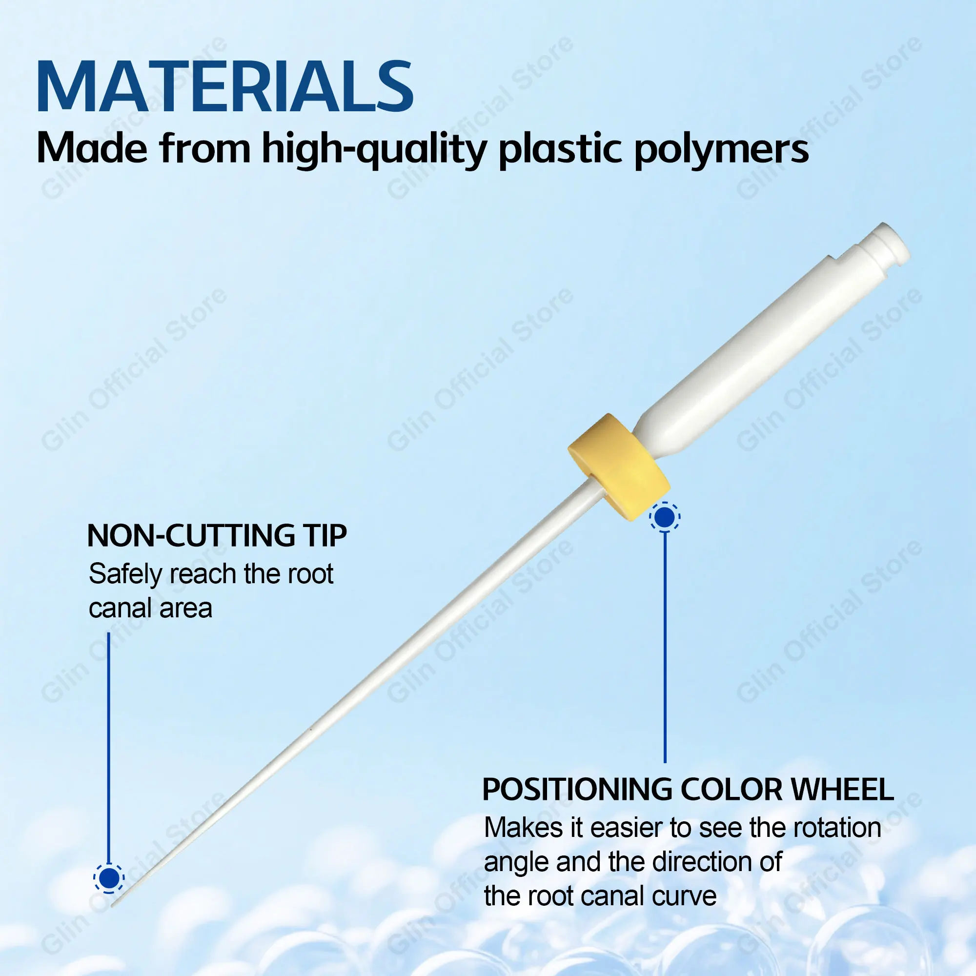 Glin Dental Plastic Rotary Finishing Files 25mm 04 Taper Endo Files Used for Clean The Canal More Effective