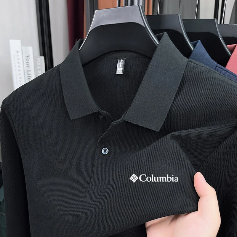 100% Reine Baumwolle Hochwertiges Frühlings- und Herbst-Herren-Langarm-Poloshirt, Bequemes Casual-Shirt mit Exquisiter Marken-Stickerei – Detail 25