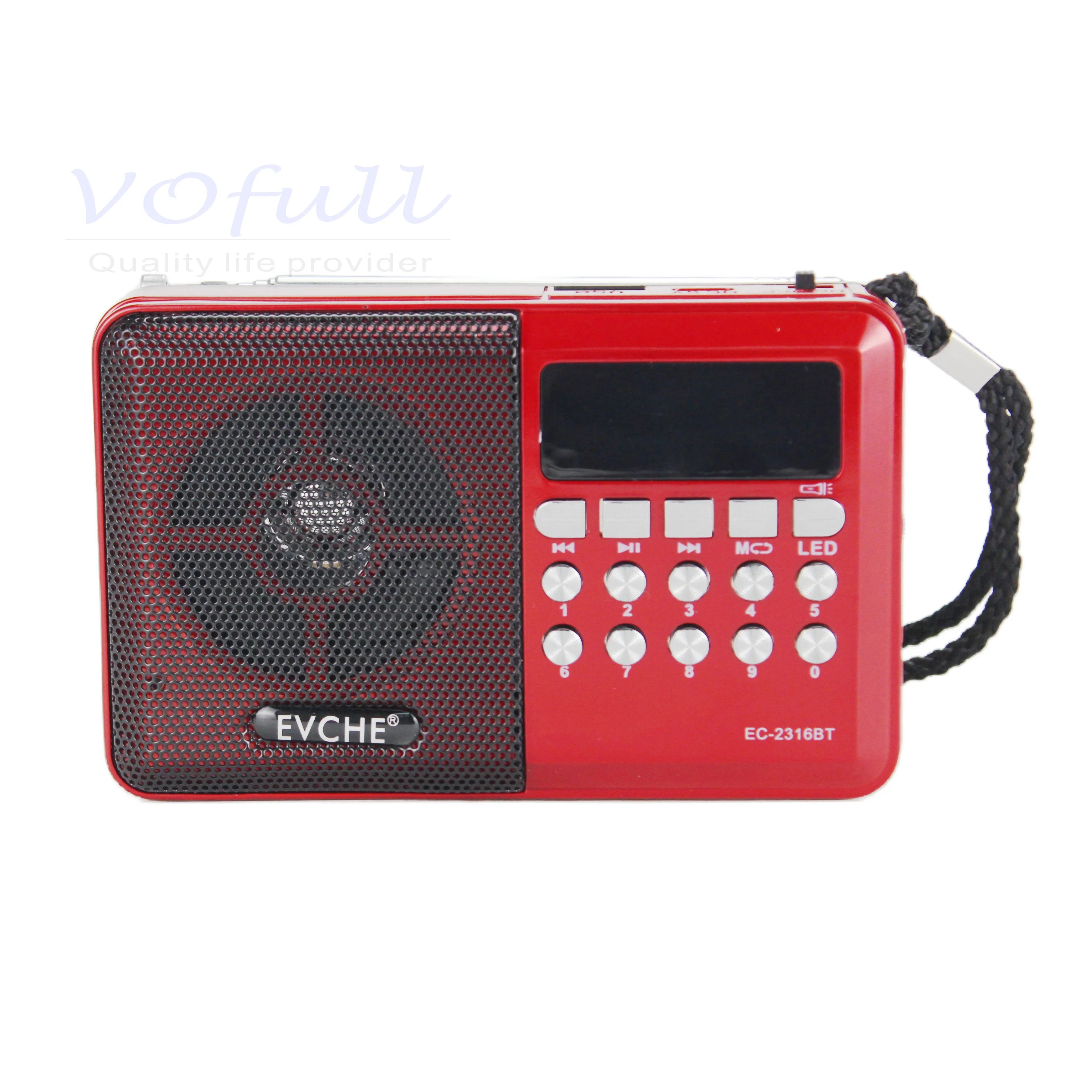 Vofull Retro FM Radio FM/AM Rechargeable Battery Radio LED Digital Radio