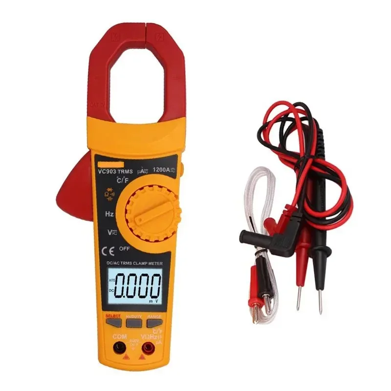 VC903 6000 Counts AC DC Digital Clamp Meter Multimeter Backlit Display Auto Range Current Volt Voltage Ohmmeter Tester
