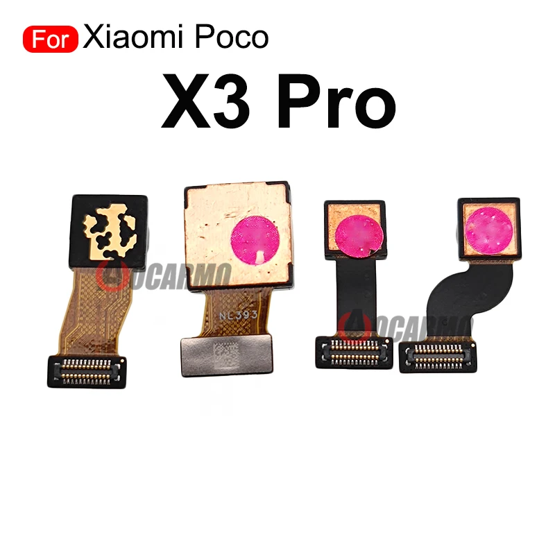 Aocarmo For Xiaomi Poco X3Pro x3 Pro Back Main Camera And Ultra-Wide Macro Rear Depth Cameras Front Camera Flex Replacement Part