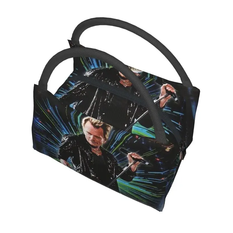 Johnny Hallyday Rock Insulated Lunch Bags per Picnic all'aperto Singer French France Resuable Thermal Cooler Lunch Box Women