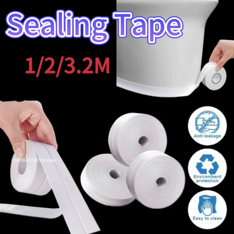 PVC Waterproof Wall Sticker Shower Bath Sealing Tape Self Adhesive Waterproof Mildew Proof Tapes For Kitchen Sink Wall Corner