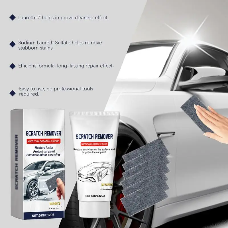 Nano Car Scratch Remover Car Scratch Repair Cloth With Repair Paste Car Scratch Eraser For Vehicles Car Paint Deep Scratches