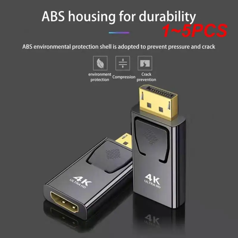 1~5PCS DisplayPort to HDMI-compatible Adapter DP Male to Female HDMI-compatible Video Audio Cable 4K 1080P for PC TV Laptop