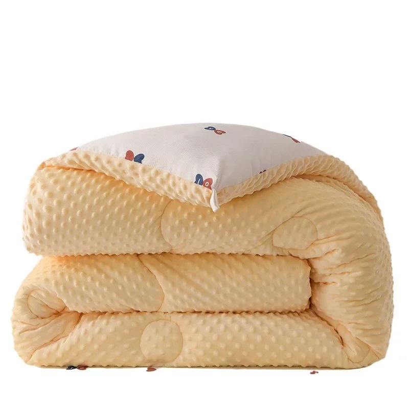 Double-sided thickened bean down warm winter quilt soft jacquard silk cotton down quilt home hotel bedding set