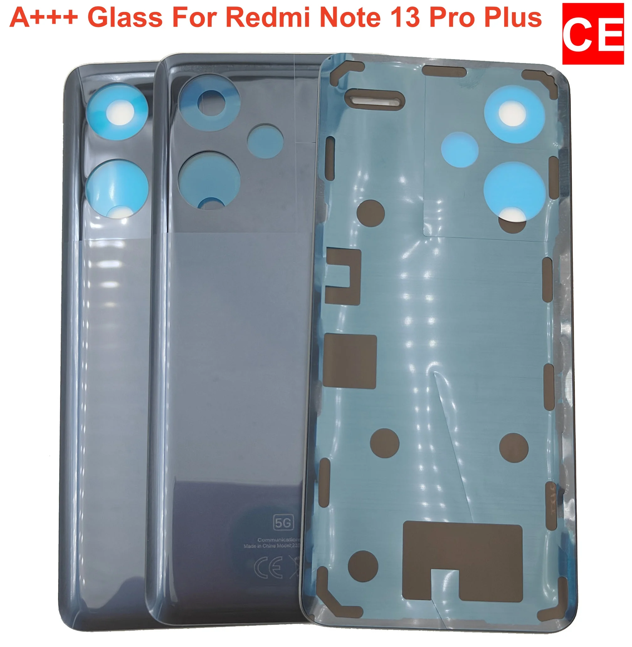 

100% A +++ Стеклянная задняя крышка для Xiaomi Redmi Note 13 Pro Plus Задняя крышка батарейного отсека Корпус с клейкими инструментами CE