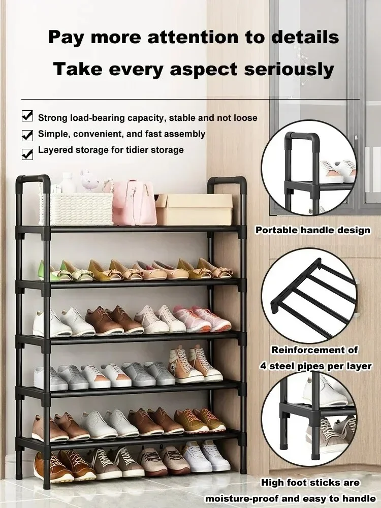 Two-to-Four-Tier Shoe Rack with Elevated Storage Shelves — detail 3