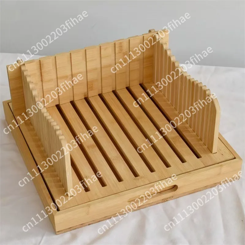Bamboo bread cutter dim sum tray household breakfast toast sharding breadcrumb storage solid wood slicer