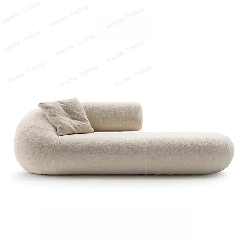 Minimalist designer rotary curved fabric sofa living room light luxury straight row creative sofa