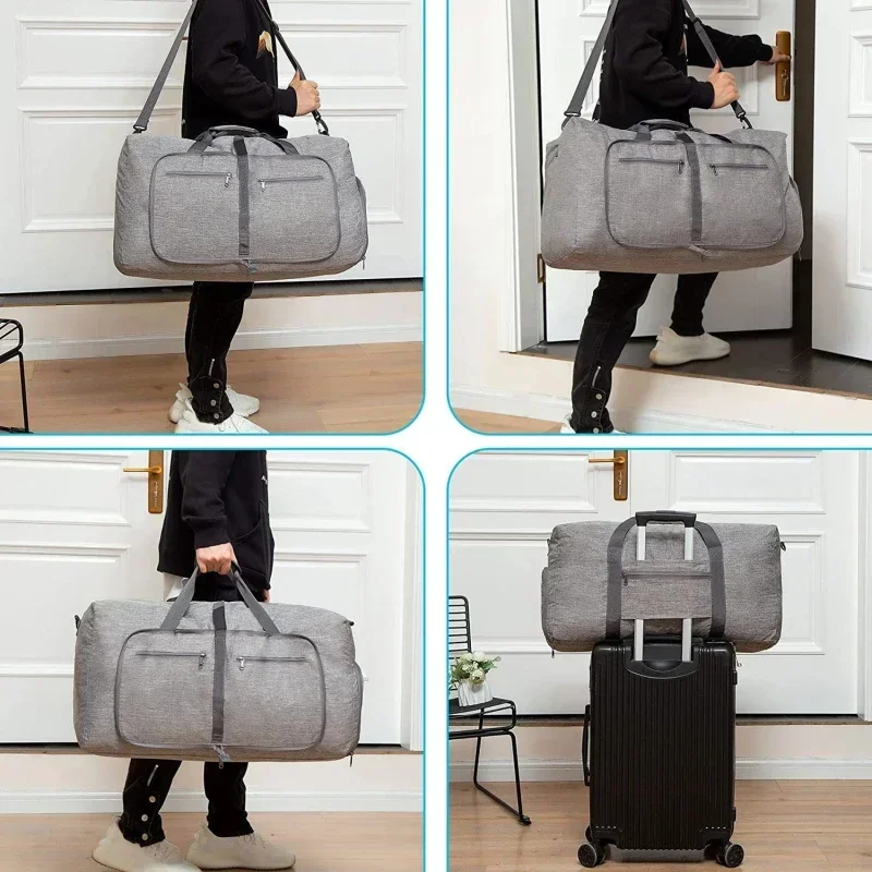 Bolsa de viaje de gran capacidad para hombre y mujer, de hombro de 85L bolso deportivo, impermeable, Oxford, plegable, grande, para equipaje de