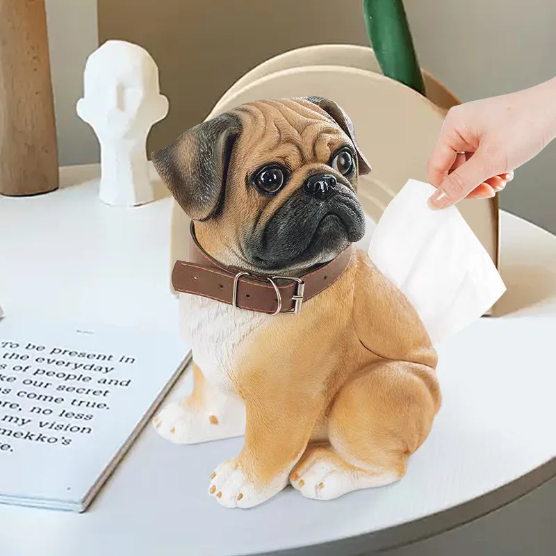 

Cute Pug Canine Tissue Box Drawer Box