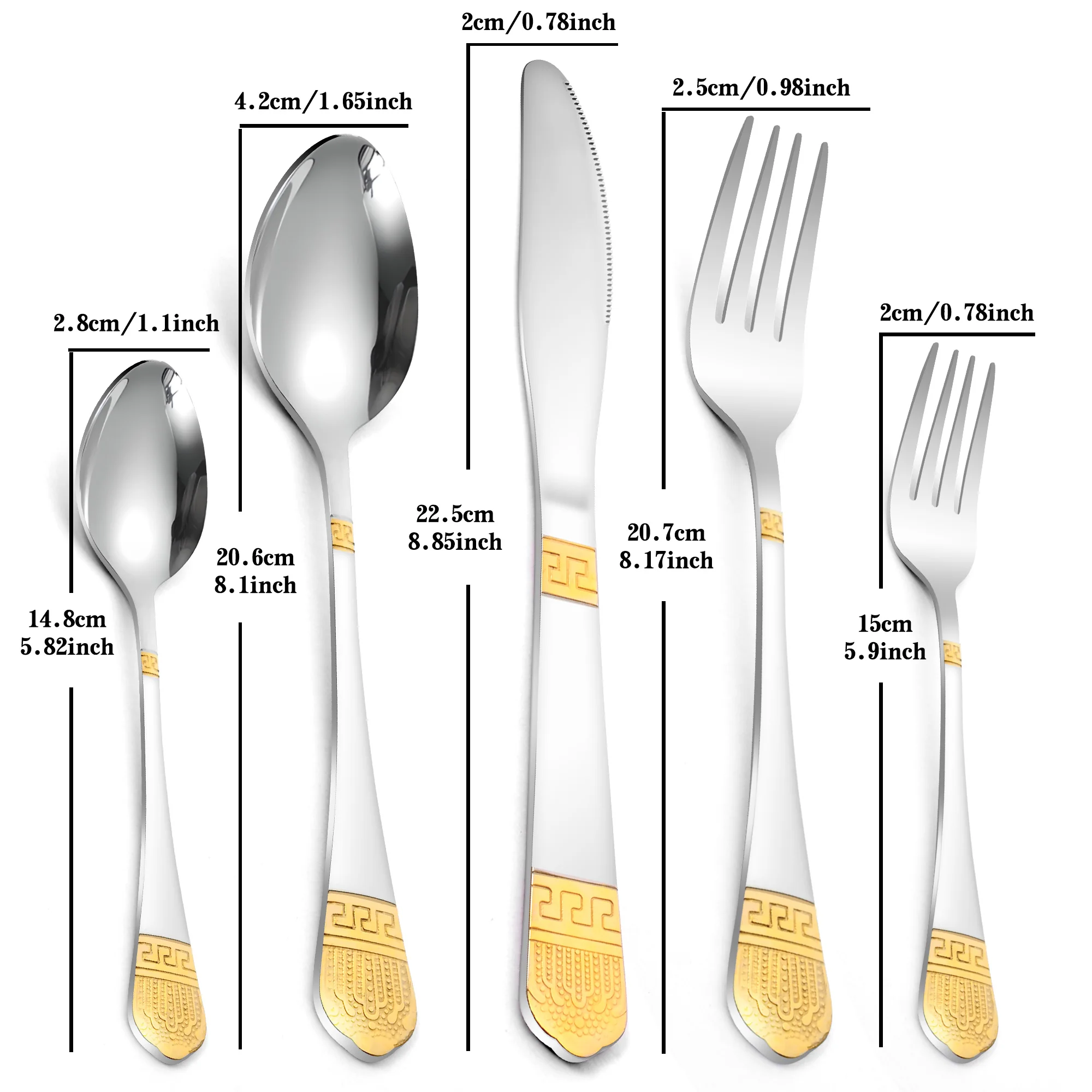 4/5/6/7/24/30 Western style stainless steel crown tableware set, gold tableware knife, fork, spoon, reusable