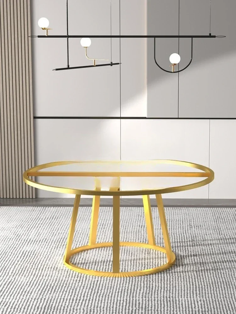Metal round leg bracket light luxury rock slab dining stand, marble table leg negotiation leg conference table support frame