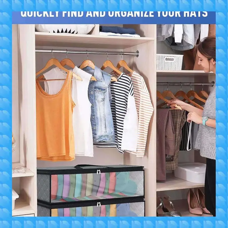 

ETRT 10-упаковка, сумка для хранения шляп для бейсбола, кепки, органайзер для шляп, чехол, держатель для шляп, стойка с 2 ручками для переноски, влага в шкафу