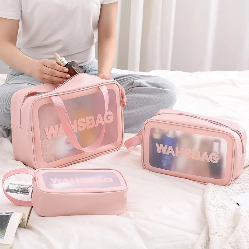 3pcs/set Travel Wash Bag Transparent Makeup Bag Waterproof Cosmetic Bag Toiletries Organizer Makeup Pouch Toiletry Bag Travel