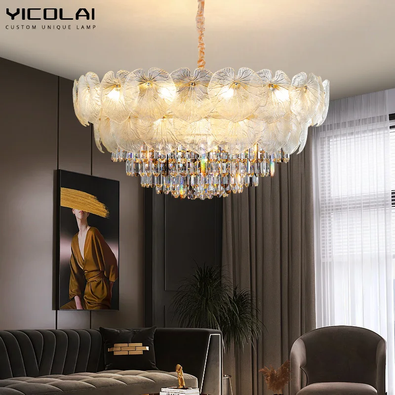 

Lustre Clear Cryatal LED Chandelier Long Hanging Rope For Living Dinning Study Room Cloakroom Loft Bedroomlamp Home Decor Luxury