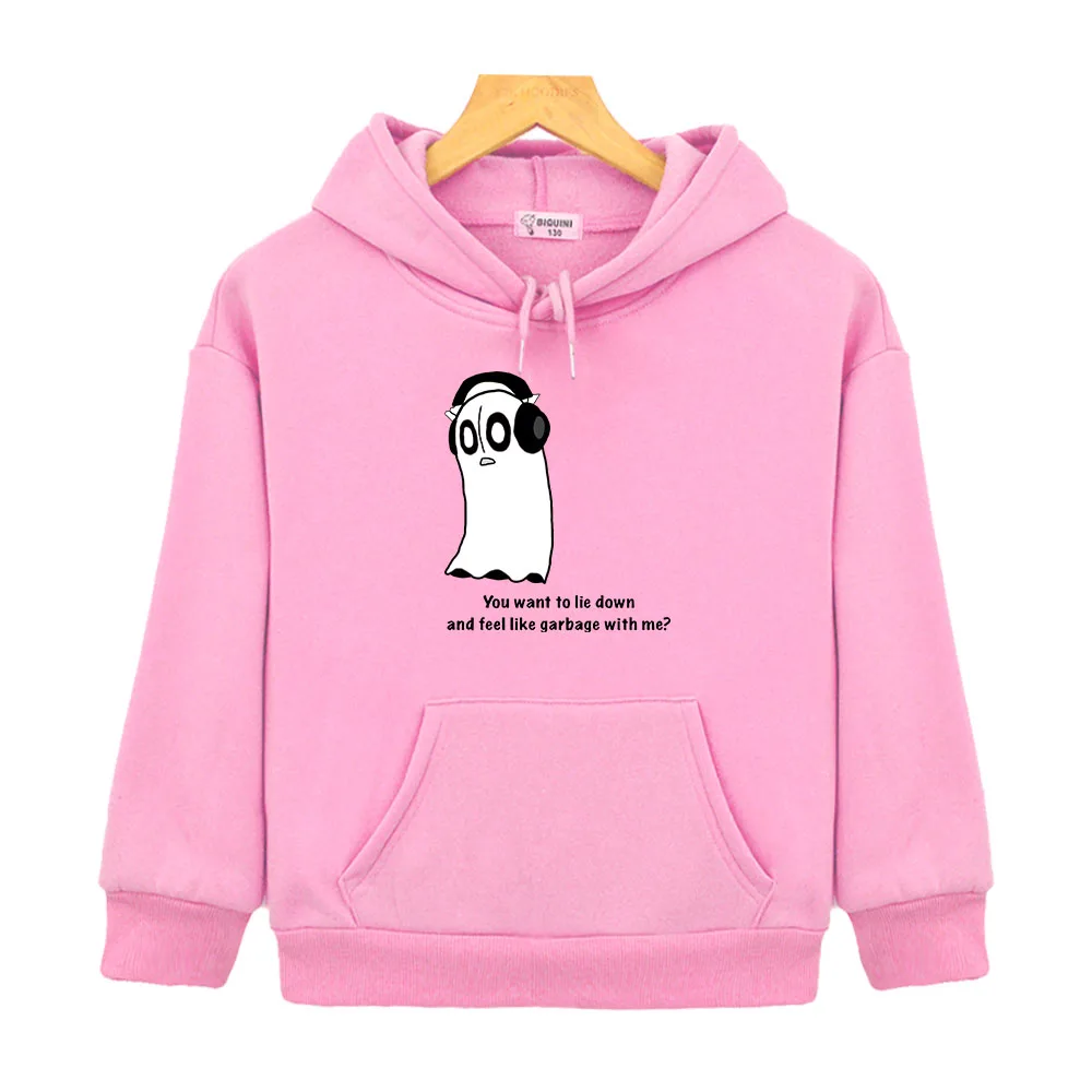 Undertale Game Napstablook Ghost Hoodies Kawaii Cartoon Kids Sweatshirt for Halloween Graphic Pullovers Hooded Boys Girls Hoodie