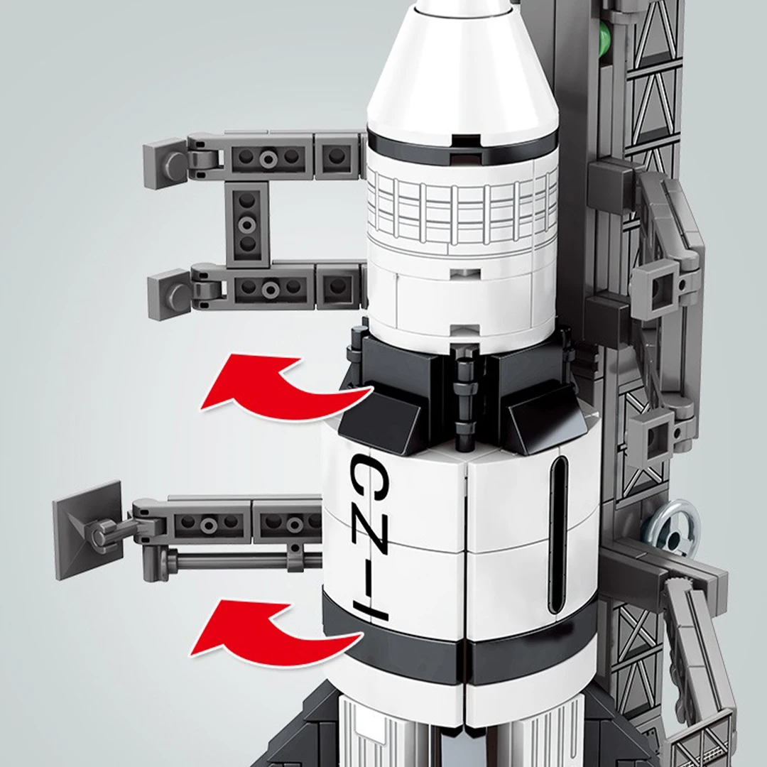 Bloco de Construção de Carrier Rocket para Crianças, Montagem Tecnológica, Desenho Eletrônico, High TechToys, Presentes de Natal, Presente de Aniversário, 360 PCs