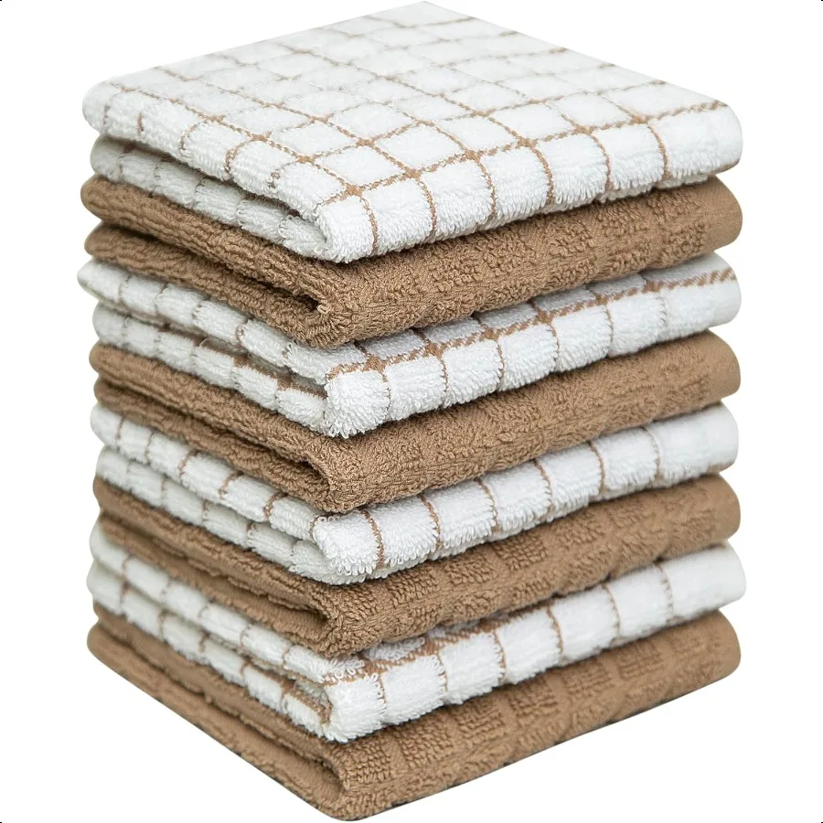 

Bumble Premium Cotton Dish Cloths 12 x 12 100 Natural Ring Spun Cotton Kitchen Towels 8 Pack