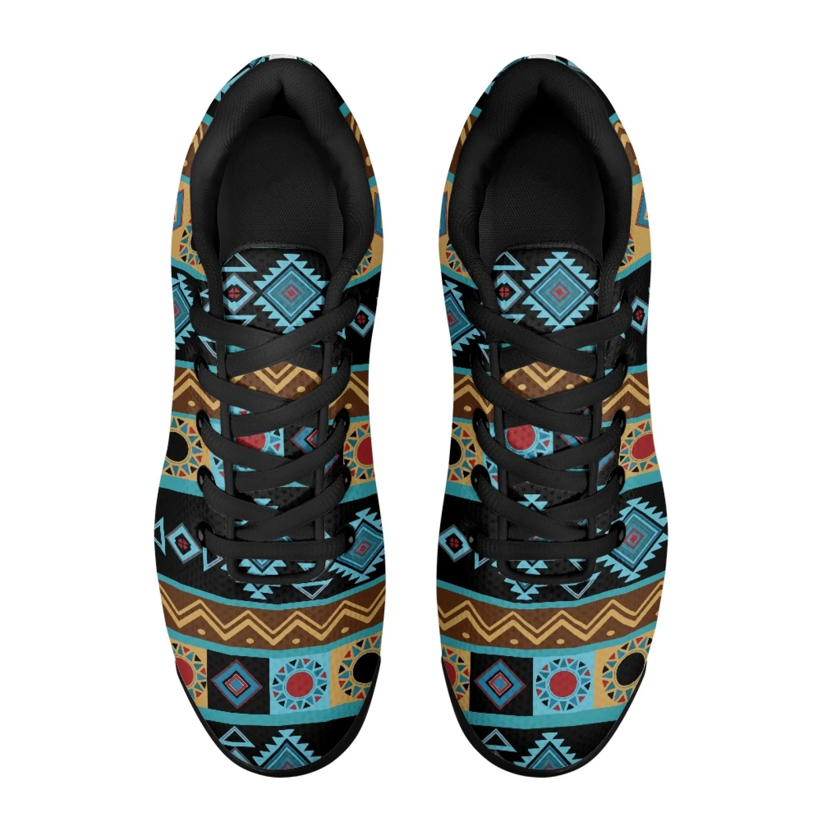 PENSTROLL Geometric Design Breathable Air Cushion Sneakers Tennis Sneakers for Running Arch Support Work Sneakers