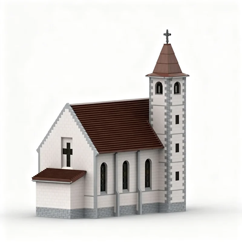 7517pcs MOC Modular Buildings Church Model Building Blocks Christmas Gift Toys Creative Education Assemble Brick Birthday Idea