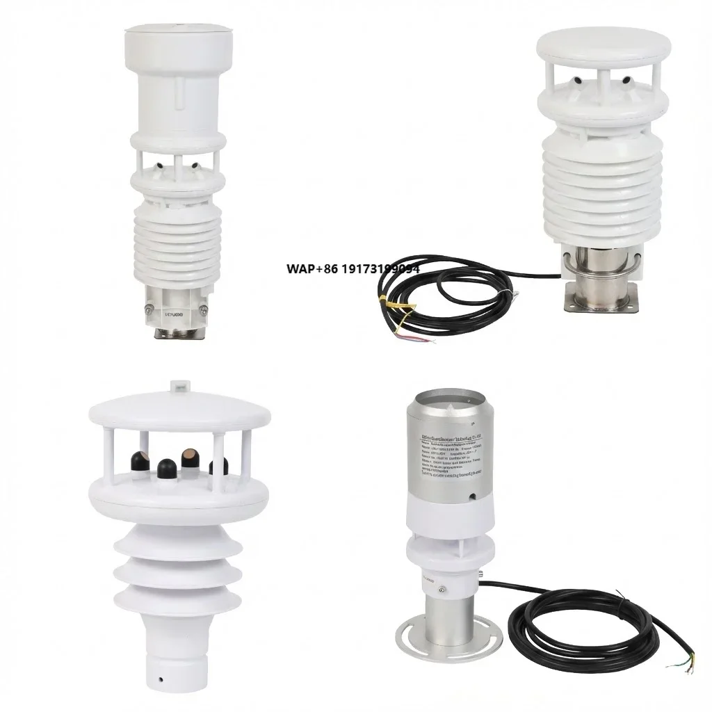 CE SDI12 Compact Wind Speed Direction Temperature Humidity Pressure Rainfall Solar Radiation Automatic Weather Station