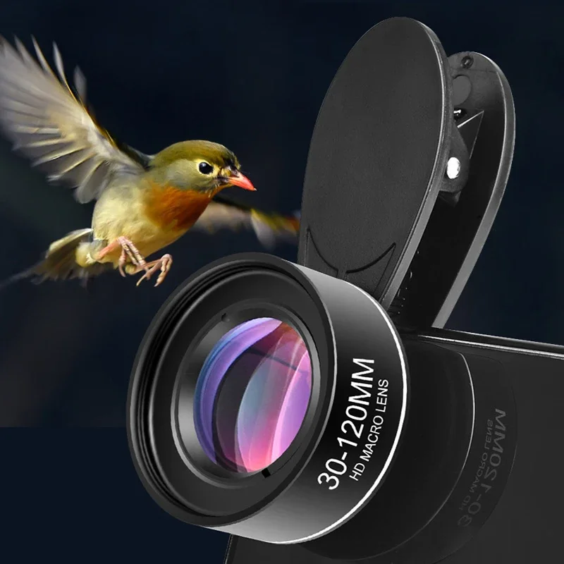 30-120mm Macro Lens With CPL Star Filters Eyelash Food 4K HD Long Distance Professional Universal Clip Camera Photo Lens