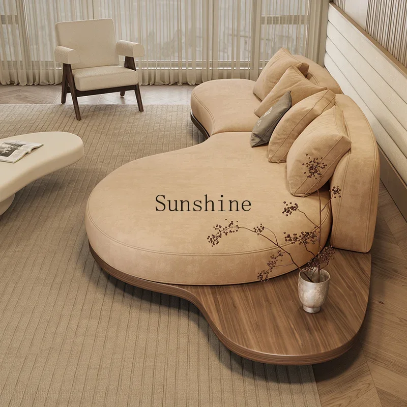 Leave-in technology cloth Japanese-style modern wabi-sabi wind living room special-shaped sofa