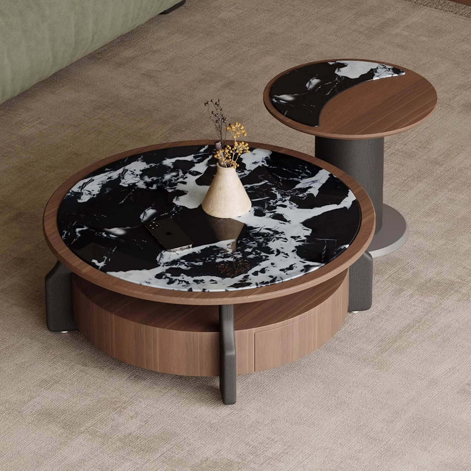 

Coffee table combination living room small household walnut coffee table